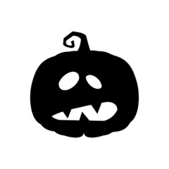 Halloween scary pumpkin in flat style Holiday cartoon concept