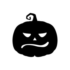 Halloween scary pumpkin in flat style Holiday cartoon concept