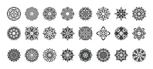 Mandala pattern black and white

