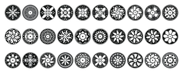 Mandala pattern black and white
