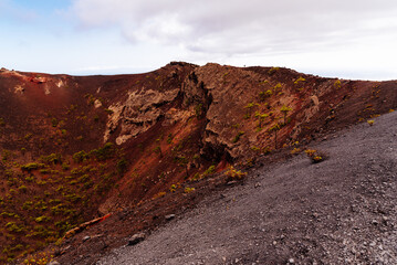 Volcanic crater. San Antonio volcano in Fuencaliente, Island of La Palma, one of the Canary Islands, in the Cumbre Vieja volcano area