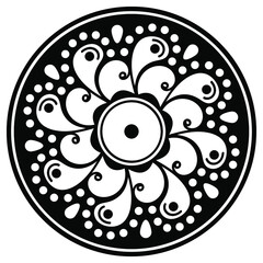 Mandala pattern black and white
