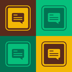 Obraz premium Pop art Video with subtitles icon isolated on color background. Vector