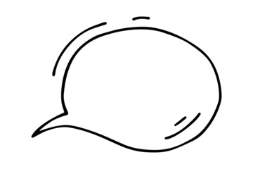 black contour hand drawn isolated speech bubble