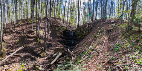 Czartów Młyn Waterfall, Bieszczady Mountains © LukaszB