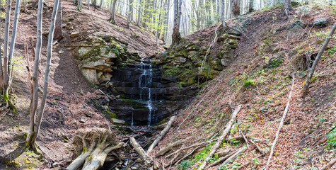 Czartów Młyn Waterfall, Bieszczady Mountains © LukaszB