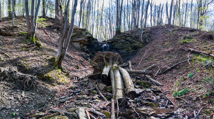 Czartów Młyn Waterfall, Bieszczady Mountains © LukaszB