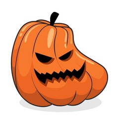 Halloween Pumpkin Cartoon Spooky Illustrations Vector
