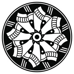 Vector Mandala for coloring book, Indian motifs
