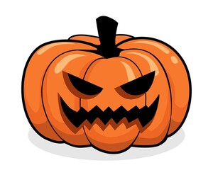 Halloween Pumpkin Cartoon Spooky Illustrations Vector