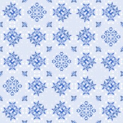 Snowflakes with a watercolor texture. Celebratory background can be used for graphic designs Christmas, invitations and greeting cards, photo frames, posters, winter holidays. Pattern