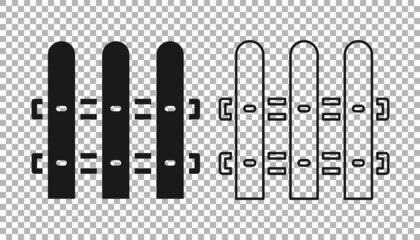 Black Garden fence wooden icon isolated on transparent background. Vector