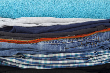 Clothes and accessories - group stack pile clotes background