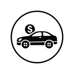 Car, loan, interest, rate icon. Black vector design.