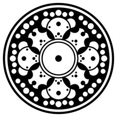 Mandala for coloring book, Indian motifs