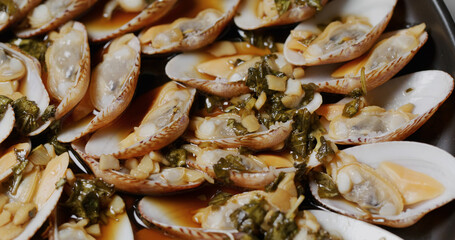 Chaozhou style steamed clam dish