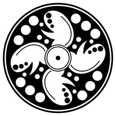 Mandala for coloring book, Indian motifs