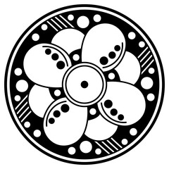 Mandala for coloring book, Indian motifs