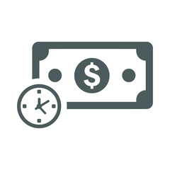 Loan, term, bank, payment, duration icon. Gray vector illustration.