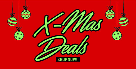 Vector christmas deals banner with shop now details	

