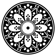 Mandala for coloring book, Indian motifs