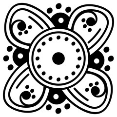 Mandala for coloring book, Indian motifs