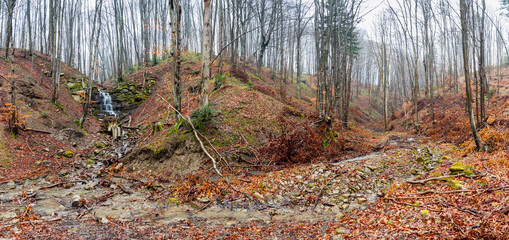 Czartów Młyn Waterfall, Bieszczady Mountains © LukaszB
