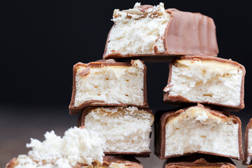 creamy nougat covered with milk chocolate