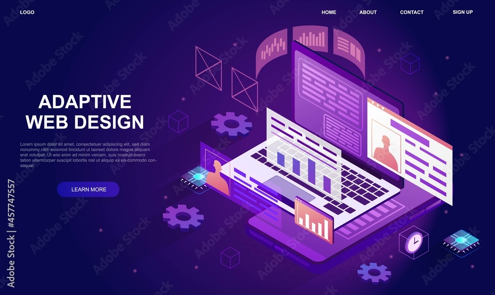 Poster adaptive interface design. platform for app creators. place for development of technological project