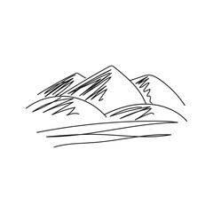 mountain valley landscape outline  vector illustration