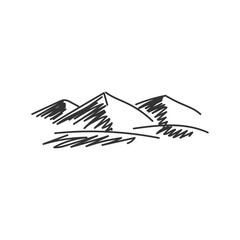 mountain valley landscape outline  vector illustration