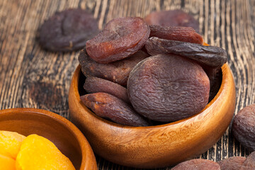 natural dried apricots in the sunlight