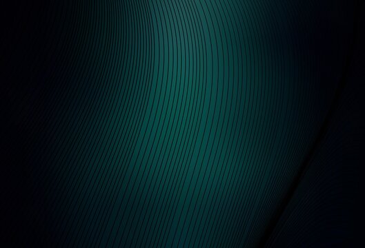 Dark Green vector background with bent lines.