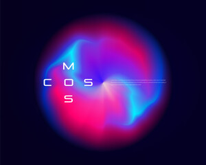 Abstract colorful cosmos design circular element.  Modern color galaxy.