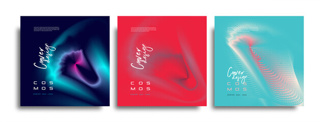 Cosmos cover page design. Creative liquid color background in concept of brochure, design element, annual report, magazine.