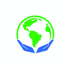 Save the planet. African hands holding globe, earth. Earth day concept. Earth day vector illustration for poster, banner,print,web. Modern cartoon flat style illustration
