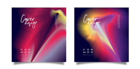 Cosmos cover page design. Creative liquid color background in concept of brochure, design element, annual report, magazine.