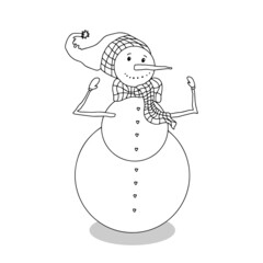 snowman vector isolated. Winter character for cards, invitations and children's games