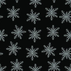 snowflakes vector seamless pattern. Winter background for cards, invitations and wrapping paper