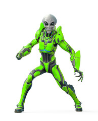 mega alien is standing up