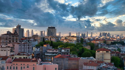 Naklejka premium Istanbul buildings skyline, Istanbul top view, apartments in istanbul, buildings in istanbul