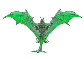 master dragon is standing up on the ground in white background rear view