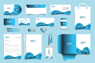 Branding stationery design template. Stationery mockup vector megapack set. Brand identity with corporate and business company in vector format