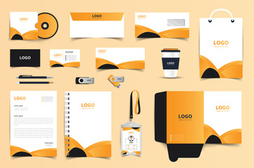 Branding stationery design template. Stationery mockup vector megapack set. Brand identity with corporate and business company in vector format