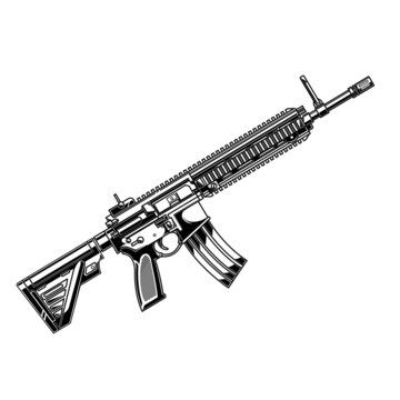 design vector gun hk416 black and white