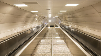 Underground subway metro train station stairways, underground subway stairs
