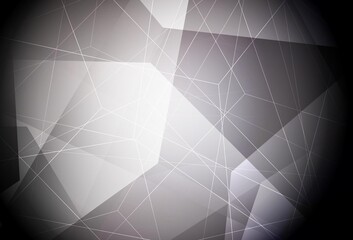 Dark Gray vector background with polygonal style.