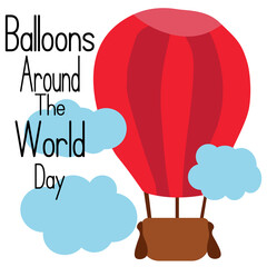 Balloons Around The World Day, idea for poster, banner or postcard