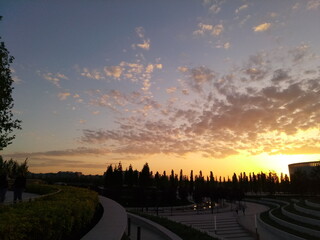 Obraz premium sunset in the city