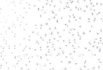 Obraz premium Light Purple vector pattern with music elements.